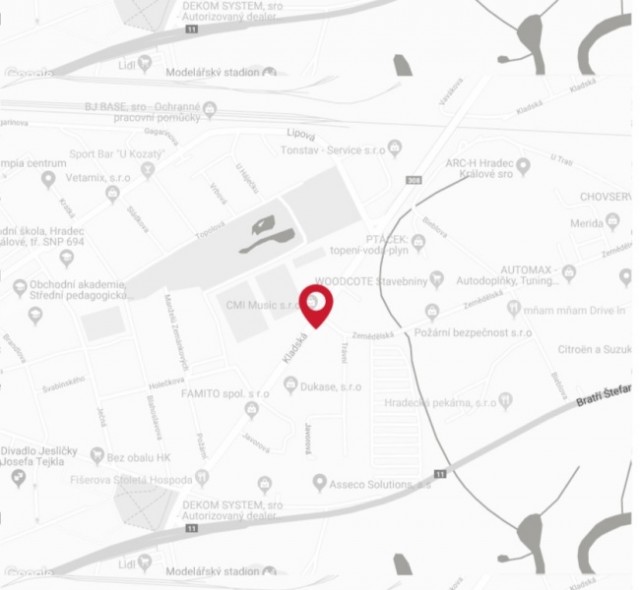 kde najdete Motocentrum HK-mapka